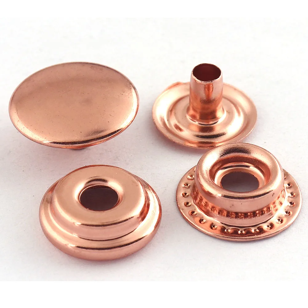 10set Snap Buttons Poppers Snap Fasteners Bronze/Rose Gold/Gold Snap Fasteners Metal Rivet Buttons Press Sewing Leather Craft