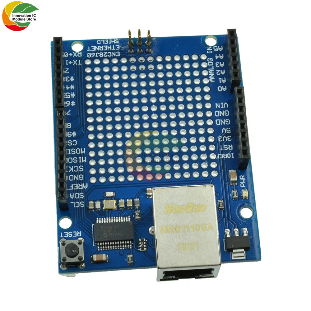 Ziqqucu ENC28J60 Network Module IoT Development Board Circuit Expansion Board SPI RJ45 for Arduino IoT Network Server Module