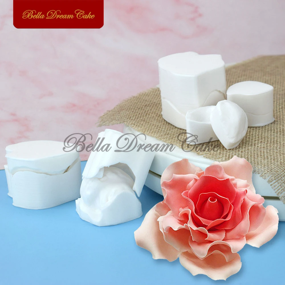 10pcs/set Peony Petal Silicone Veiner Mold DIY Handmade Fondant Flower Clay Mould Cake Decorating Tools Baking Accessories