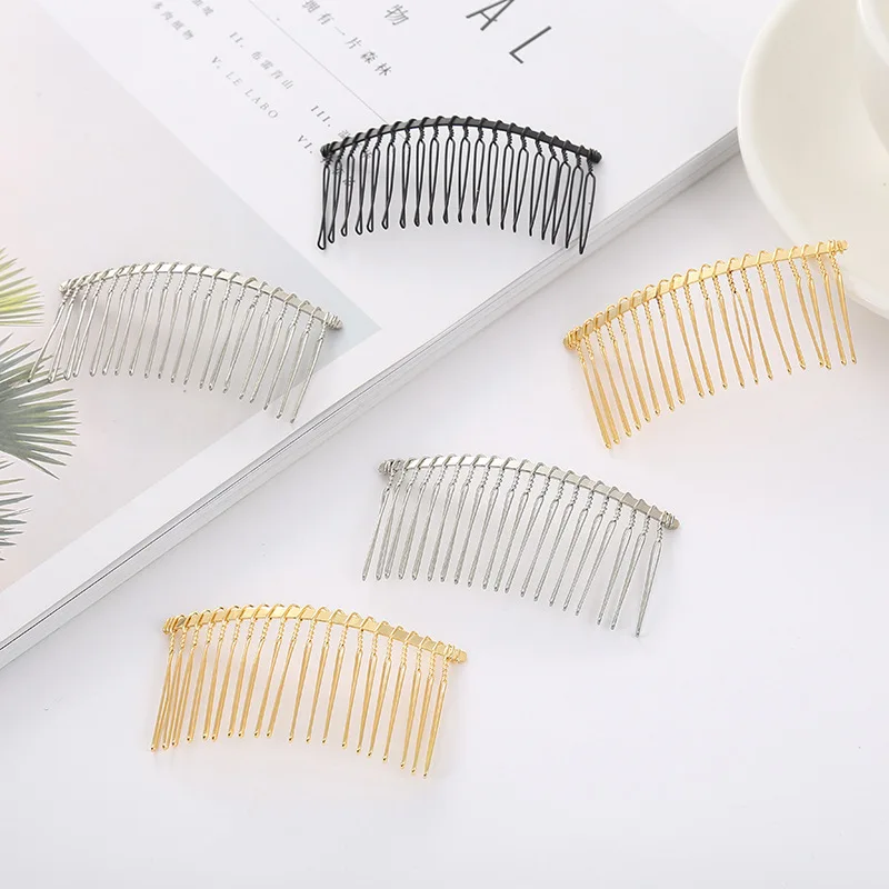 10Pcs/lot 12/15/20 Teeth Hair Comb Base Metal Twisted Wire Comb for Hair Comb Making Diy Wedding Bridal Hair Jewelry Accessories