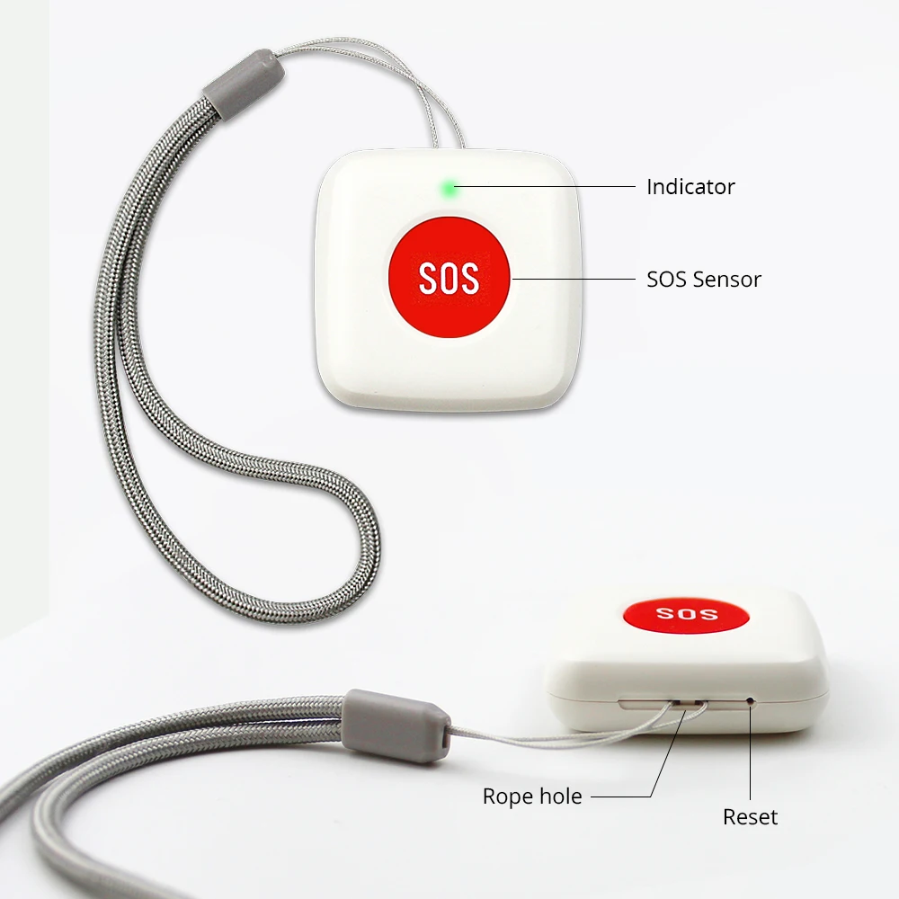 Capteur d\'alarme pour personnes âgées, interrupteur d\'alarme, étanche, interrupteur d\'urgence, fonctionne avec TUYA ZigBee hub et application