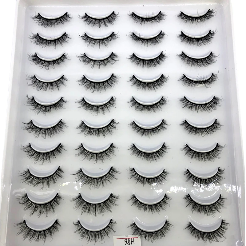 HBZGTLAD New 20 Pairs 3D Mink Hair False Eyelashes Natural/Thick Long Eye Lashes Wispy Makeup Beauty Extension Tools