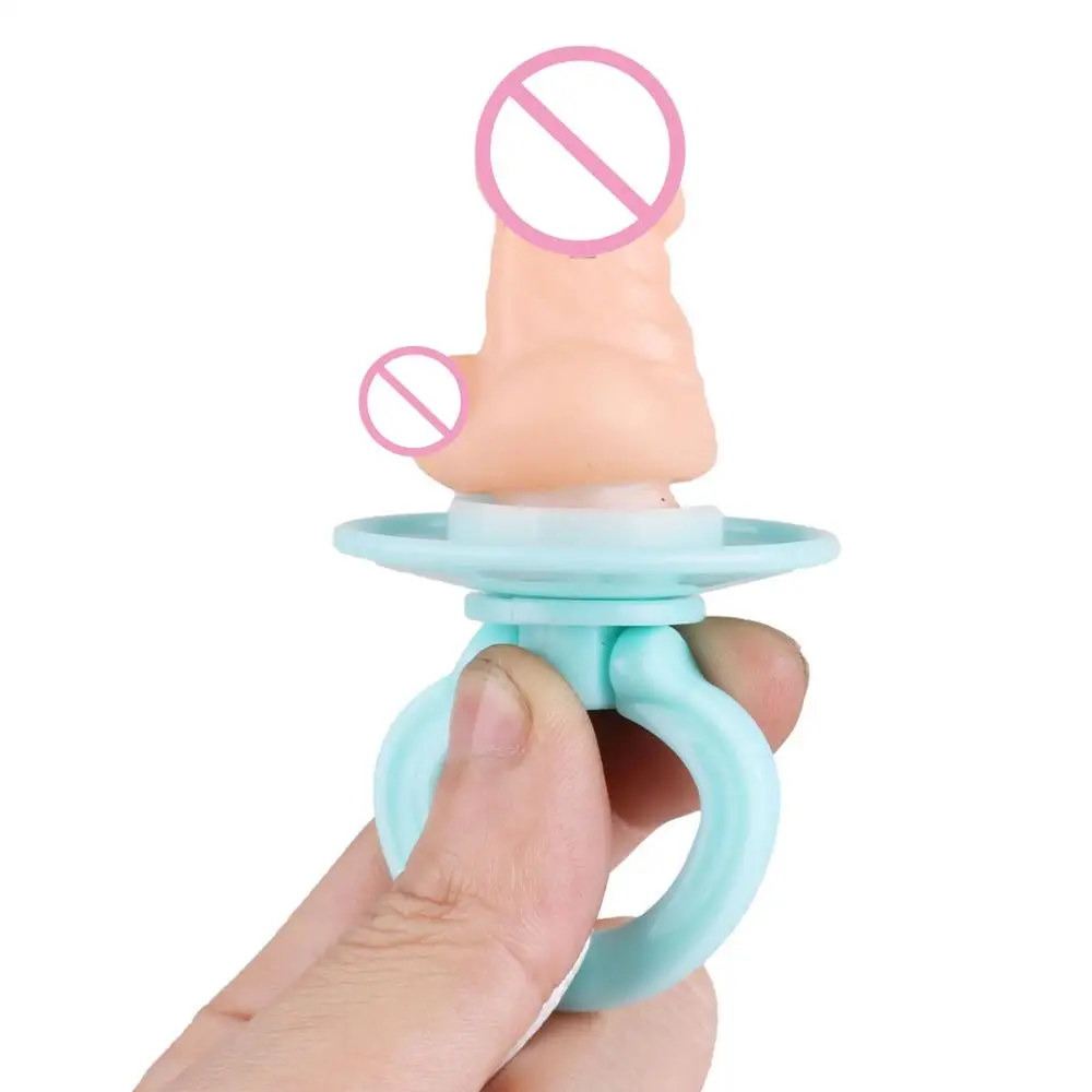 Adult Toys Baby Pacifier Funny Tiny Penis Shaped Pacidier With Rope Bachelor Hens Party Gag Adult Masquerade Sexy Cosplay Prop