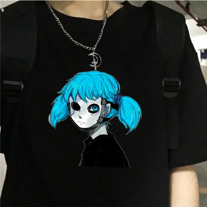 Cartoon Sally Face Print Goth T Shirt Women Funny Short Sleeve T-shirt Summer Fashion Casual Short-sleeve Tshirts For women