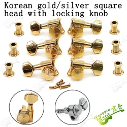 1Set 3L 3R  Guitar String Tuning Pegs Tuners Machine Heads Locking type  Guitarra Guitar Parts & Accessories Chrome-Gold