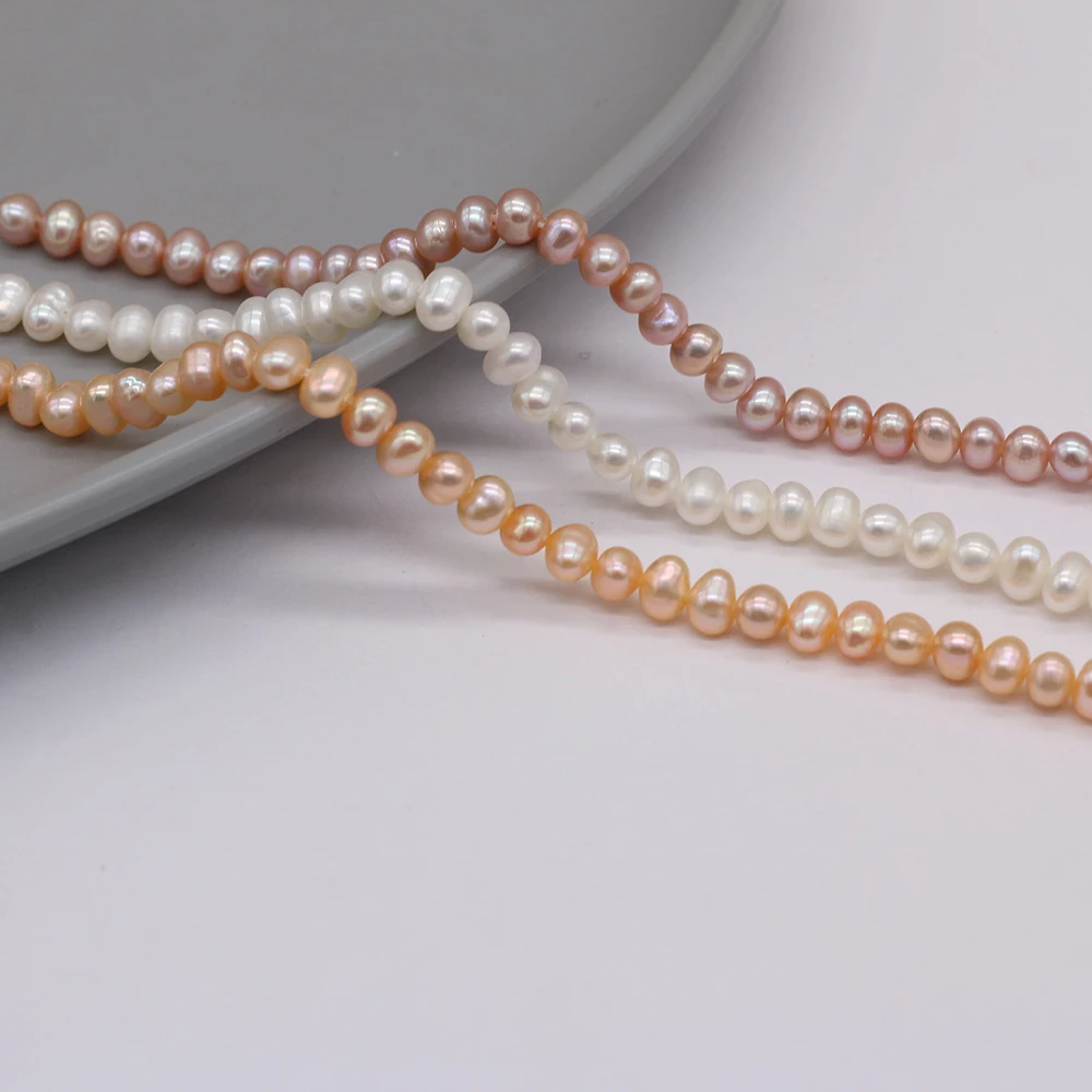 AAA Natural Freshwater Pearl Cross Hole Rice-Shaped Beads 3-3.5 MM For Jewelry Making DIY Bracelet Earring Necklace Accessory