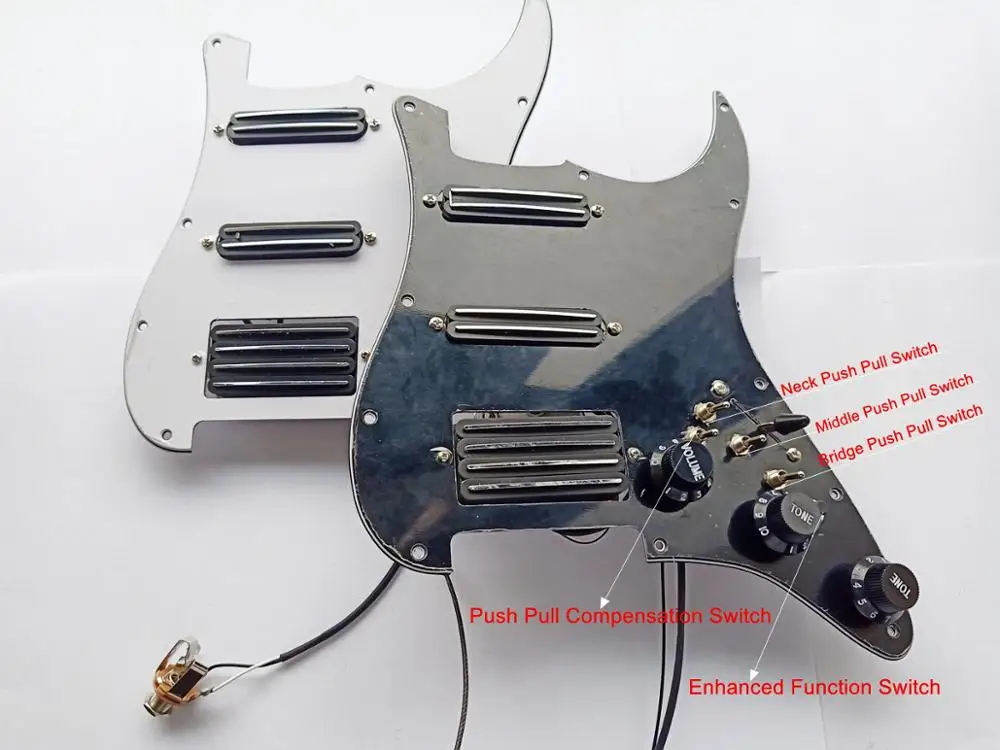 Rare Multifunction Guitar Pickups Pickguard Grey Pearl Tortoise Shell SSH Dual Pickup 20 tone switches Super Wiring Harness