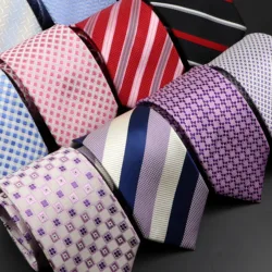 Fashion Stripe Neckties Classic Men's Jacquard Woven 100% Silk Ties Business Wedding Suit Dress Neck Tie Accessories Gift