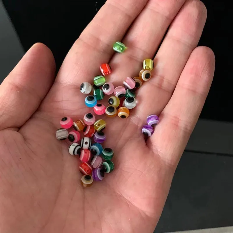 Perles œil de poisson de couleur mixte, 50 pièces, 4/6/8mm, matériel acrylique pour pêche au bar, Kit de bricolage