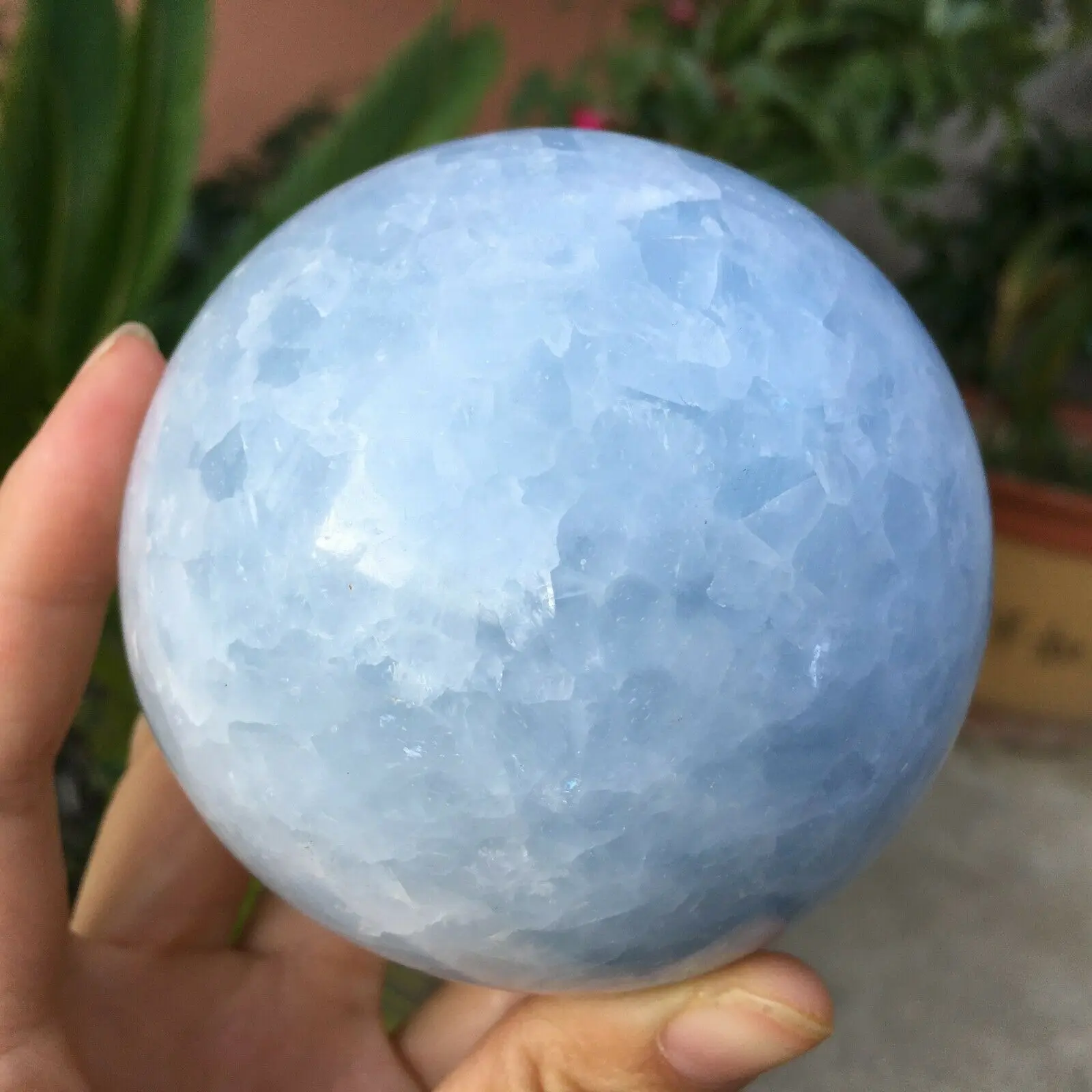 3-8cm Natural Magic Blue Calcite Quartz Crystal ball Specimen Healing