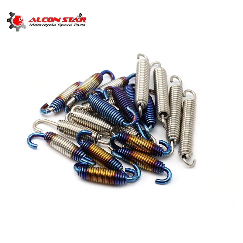 Alconstar 60mm/70mm/75mm Motorcycle Exhaust Pipe Muffler Mounting Spring Hooks Stainless Steel 2Pcs Pipe Accessories