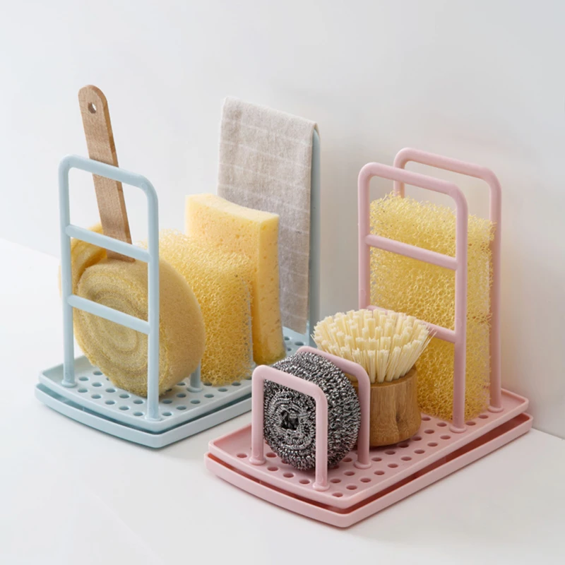 GUANYAO Dish Cloths Drain Rack Clean Sponge Holder Rag Storage Rack Kitchen Shelf Wipe rack dishwashing cloth drain rack sponge view 5