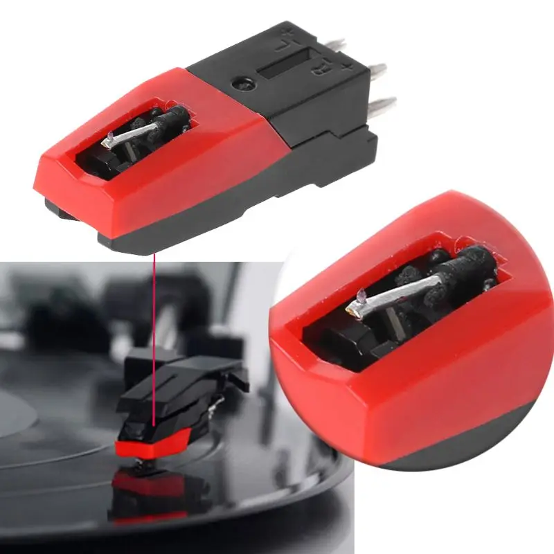 4Pcs Gramophone Record Magnetic Cartridge Stylus With LP Vinyl Needle Kit Universal