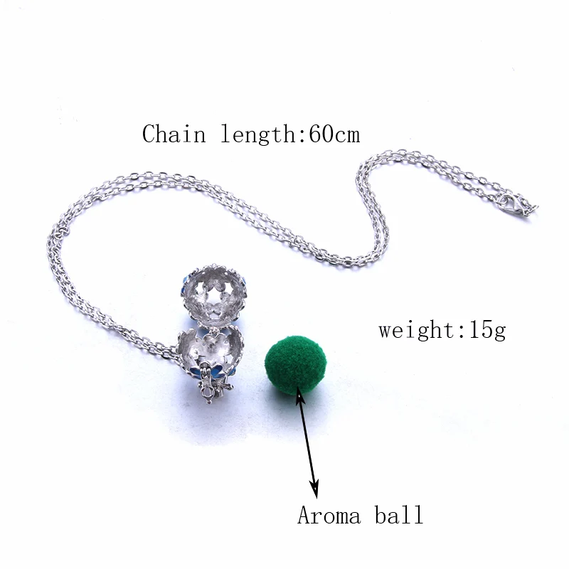 New Flower Vintage Aromatherapy lockets Perfume aromatherapy essential oil diffuser necklace Bell ball pregnant woman necklace
