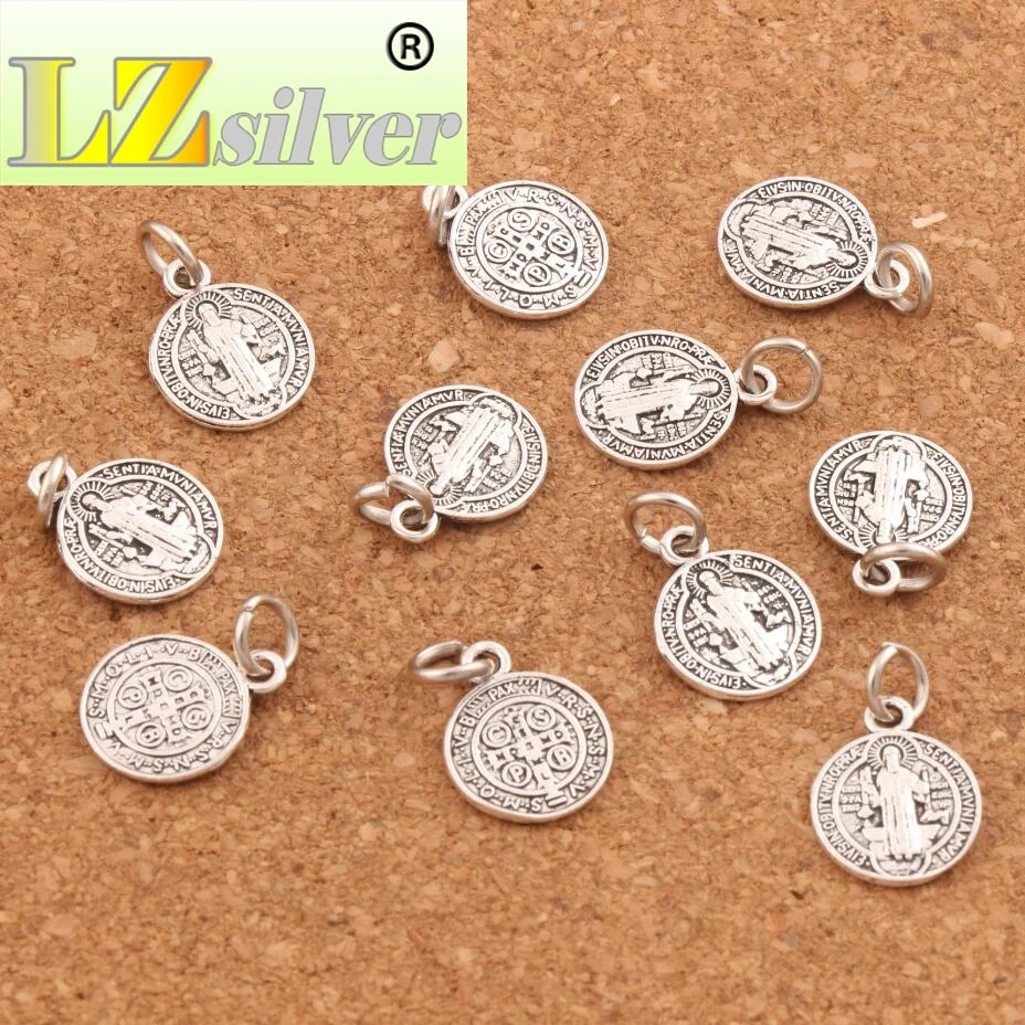14.7x11.7mm Saint Benedict Medal Cross Spacer Charm Beads 50Pcs Zinc Alloy Pendants Handmade Jewelry DIY T1691