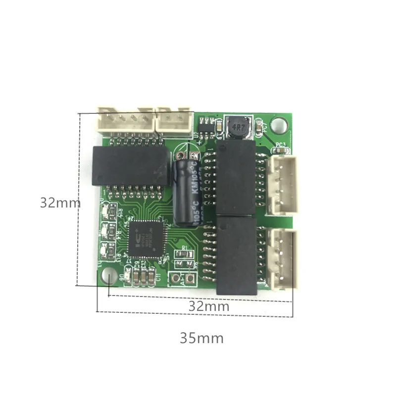 Unmanaged 5Port 10/100M Industriële Ethernet Switch Module Pcba Board Oem Auto-Sensing Poorten Moederbord Ethernet