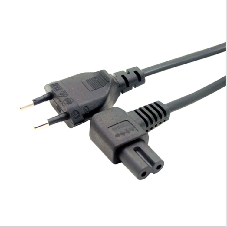 5m,1 pcs European 2Pin Male Plug to Angled IEC320 C7 Female Socket Power Cable,EU Power Adapter Cord