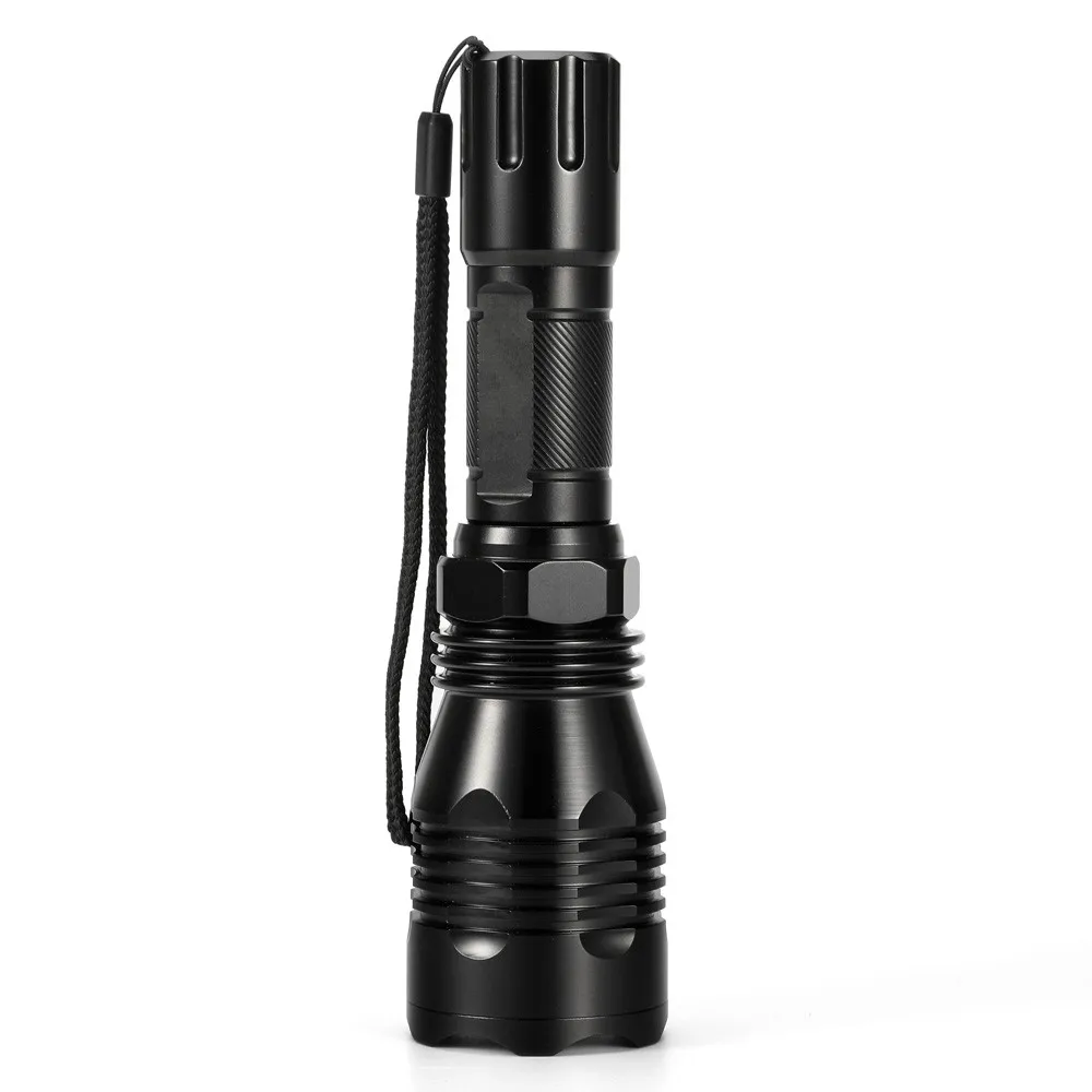 L2 LEDs Tactical Hunting Flashlight Portable Outdoor Waterproof 1 Mode Torch Pressure Switch 18650 Battery Charger