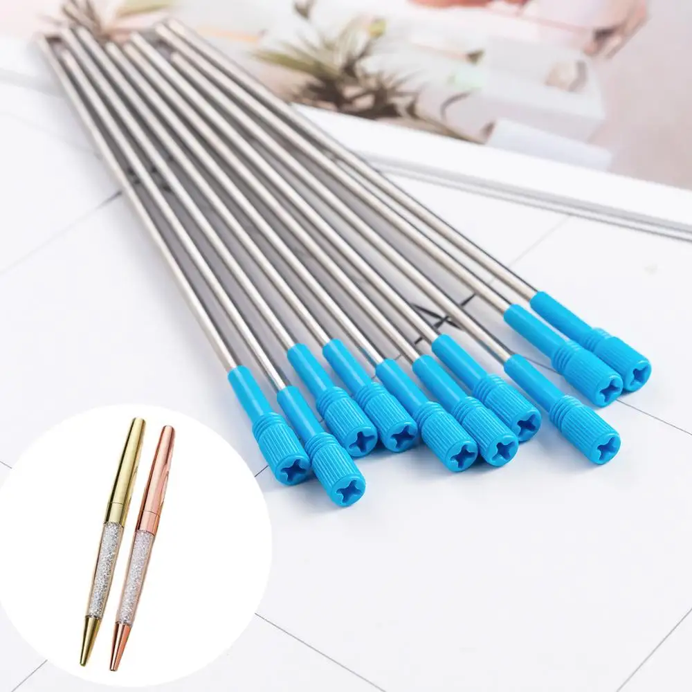 

100Pcs/Lot Metal Crystal Diamond Rollerball Ballpoint Pen Refill Black Blue 10.6Cm PH2015