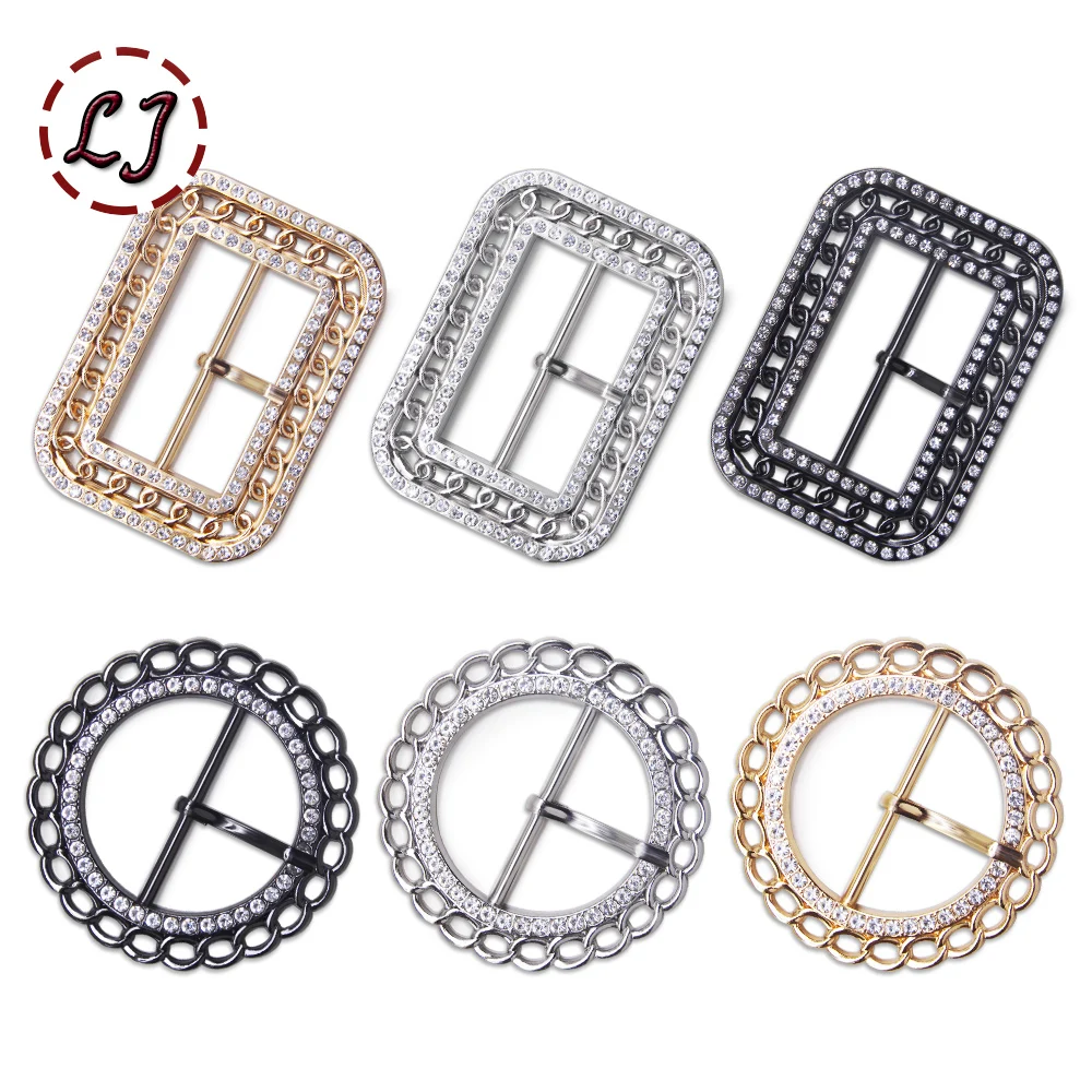 New 35/40/45mm Fashion Metal Rhinestone Belt Buckles Crafts Decoration Buckles For Women Belt DIY Garment Sewing Accessories