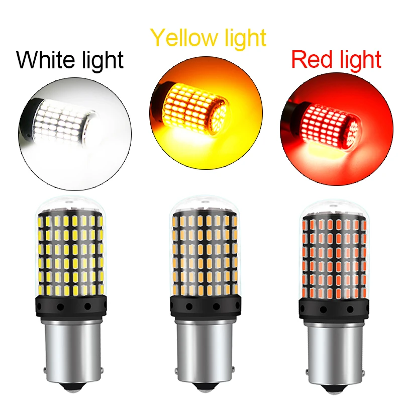 1xSuper Bright 1156/1157 P21W/PY21W 7440/7443 Canbus Car Led 12V Reversing Light Stop Brake Lamp Auto Turn Signal Bulb White Red