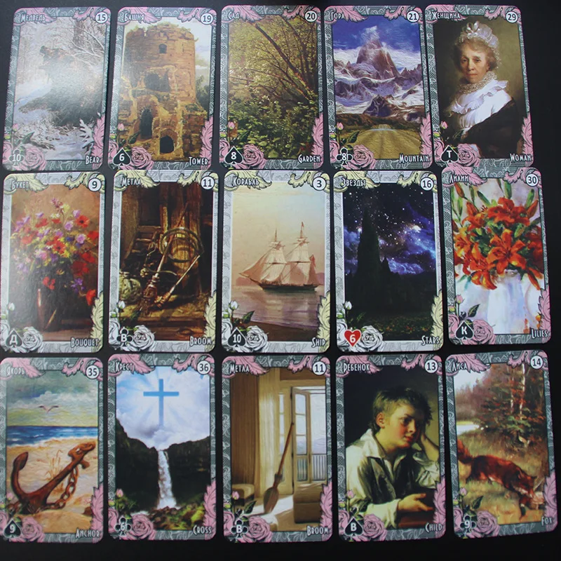 NEW Lenormand Russian Version Oracle Tarot Cards Board Game Playing Cards Game Divination Fate Tapo