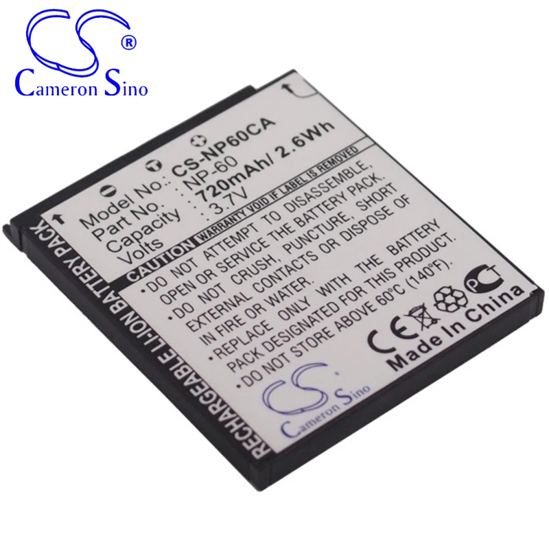 CameronSino Battery for Casio Exilim Zoom EX-Z19 Exilim Zoom EX-Z85 Exilim EX-FS10 Exilim EX-S10 fits Casio NP-60 camera battery