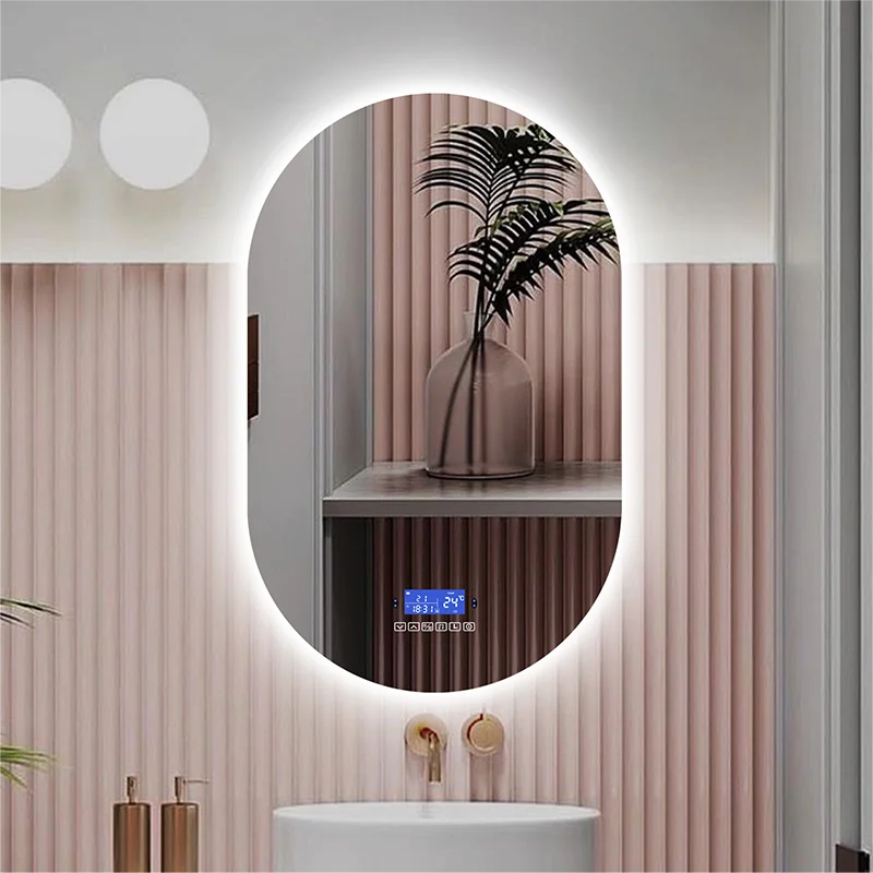 

LED Smart Vanity Mirror Whit 3 color Light+Bluetooth+Anti Fog+Human-body induction Makeup Full body Bathroom backlight mirror