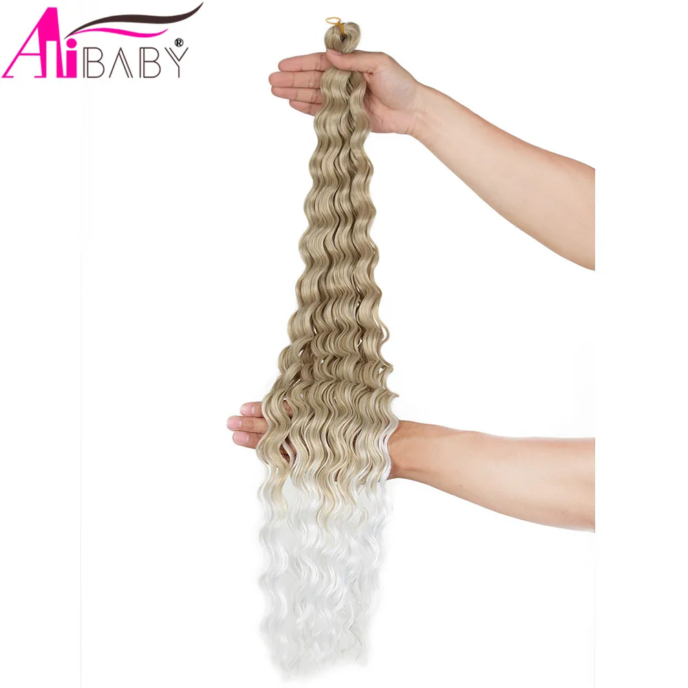 ลึก Twist Crochet ผมนุ่มสังเคราะห์ Afro Curs Ombre Braiding Hair Extensions 60ยืนแอฟริกันถักผมผู้หญิง