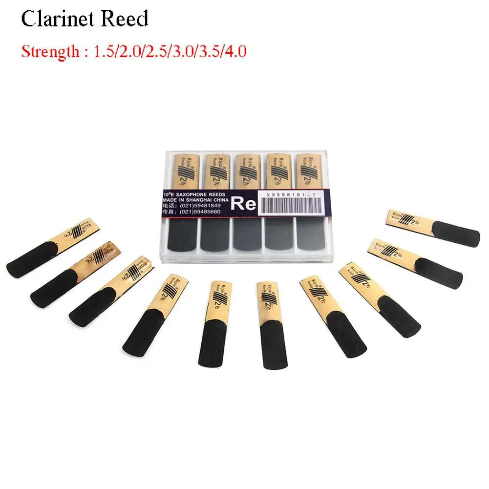 10pcs Clarinet Reeds Set with Strength 1.5/2.0/2.5/3.0/3.5/4.0 Wind Instrument Reed