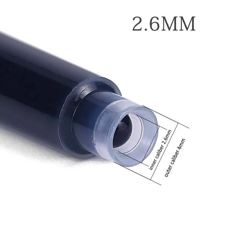 10pcs/pack 2.6mm Caliber Ink Cartridges for Fountain Pens Black/Dark Blue/Red/Blue Disposable Cartridges Ink Supplies