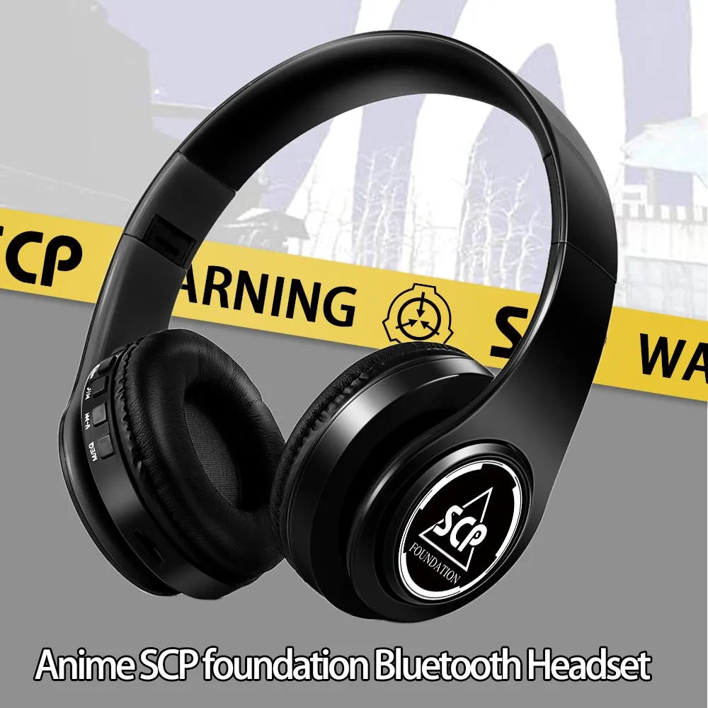 HOT Mobile Game SCP Anime Headphone Bluetooth Headset V5.0 Cosplay 2D Fold Stereo Wireless Earphone for Mobile Phone