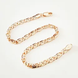 New Trendy Bracelet 585 Rose Gold Color Jewelry 19CM Long Bracelet Copper Gold Color Wide Cuff Women Bracelets