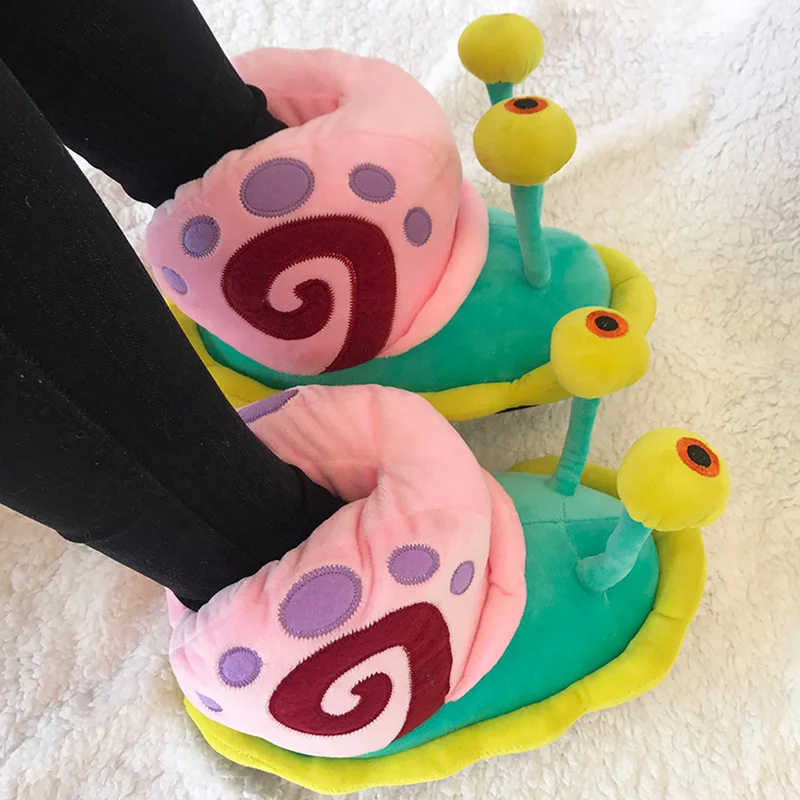 2024 Womens Girls Snail Slippers Home Warm Soft Plush Slipper Flats Pull On Mixed Colors Cute Winter Plus Full Size C809