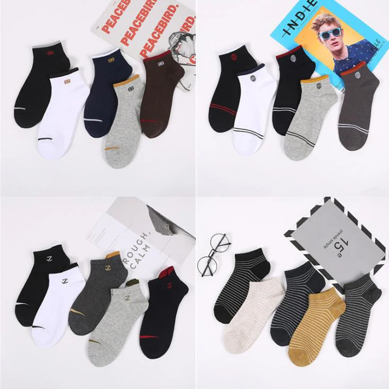 Calcetines deportivos transpirables para mujer, calcetín de algodón, tobillero, blanco y negro, 20 pares