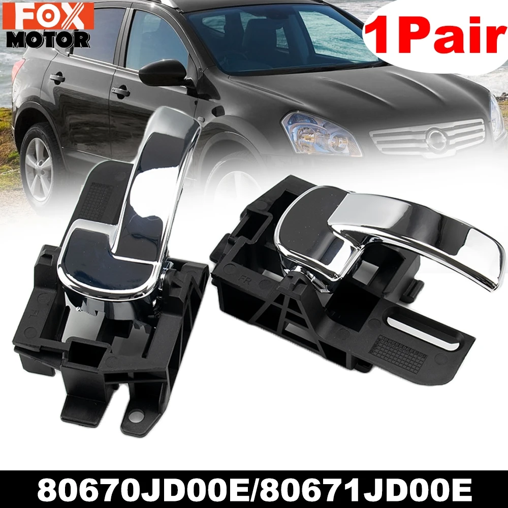 2Pcs Left Right Front Rear Car Interior Door Handle For Nissan Qashqai J10 Dualis 80671-JD00E 80670-JD00E 80670JD00E 80671JD00E