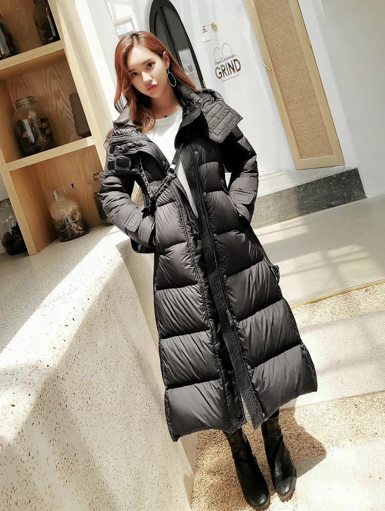 Winter women\'s down  coat  Fashion new hooded jacket Thicken 4XL size blue black White