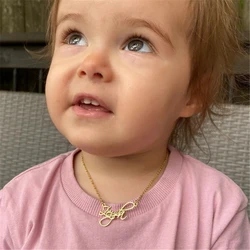 Custom Name Necklace Stainless Steel Gold Choker Personalized Baby Name Pendant Necklace Jewelry For Women Kids Gifts