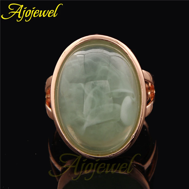 Ajojewel Light Green Stone Rings Elegant Fashion Women Finger Ring Wholesale