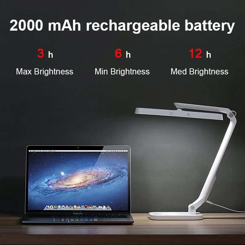 Remote Control LED Desk Lamp Eye-Caring Adjustable Office Lamp USB Charging Touch Control Memory Function Reading Table Lights