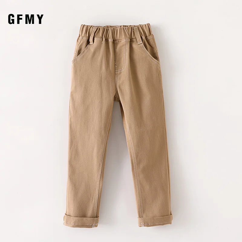 GFMY 2019 Autumn  Winter Sweatpants New Casual Pocket Solid Black Khaki Long Boys Pants Childrens pants worn at school