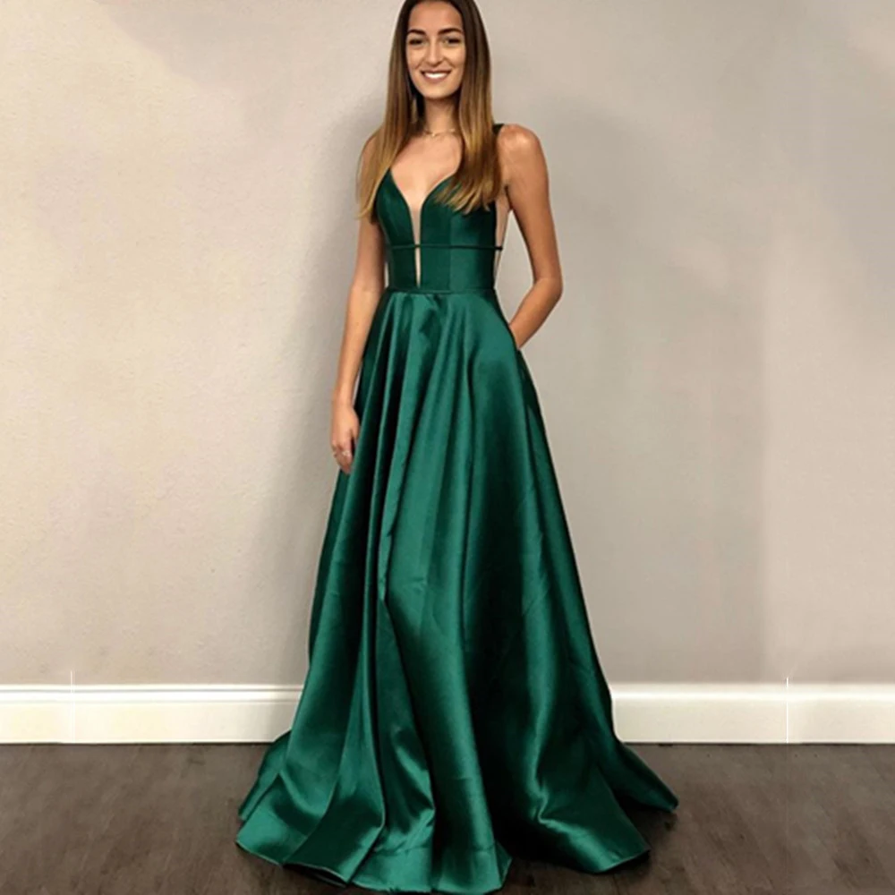 Simple Green Long Evening Dress 2024 Elegant Sweetheart Satin Formal Prom Gown Vestidos De Noiva Party Wear Abiye Robe Soriee