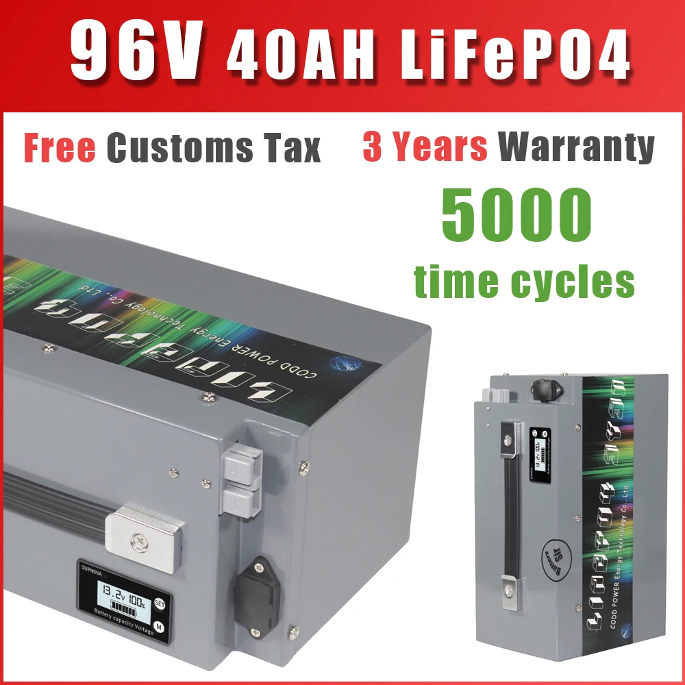 

96V LiFePO4 Battery With BMS For Electric vehicle Electric bicycle motorcycle Scooter Golf Cart