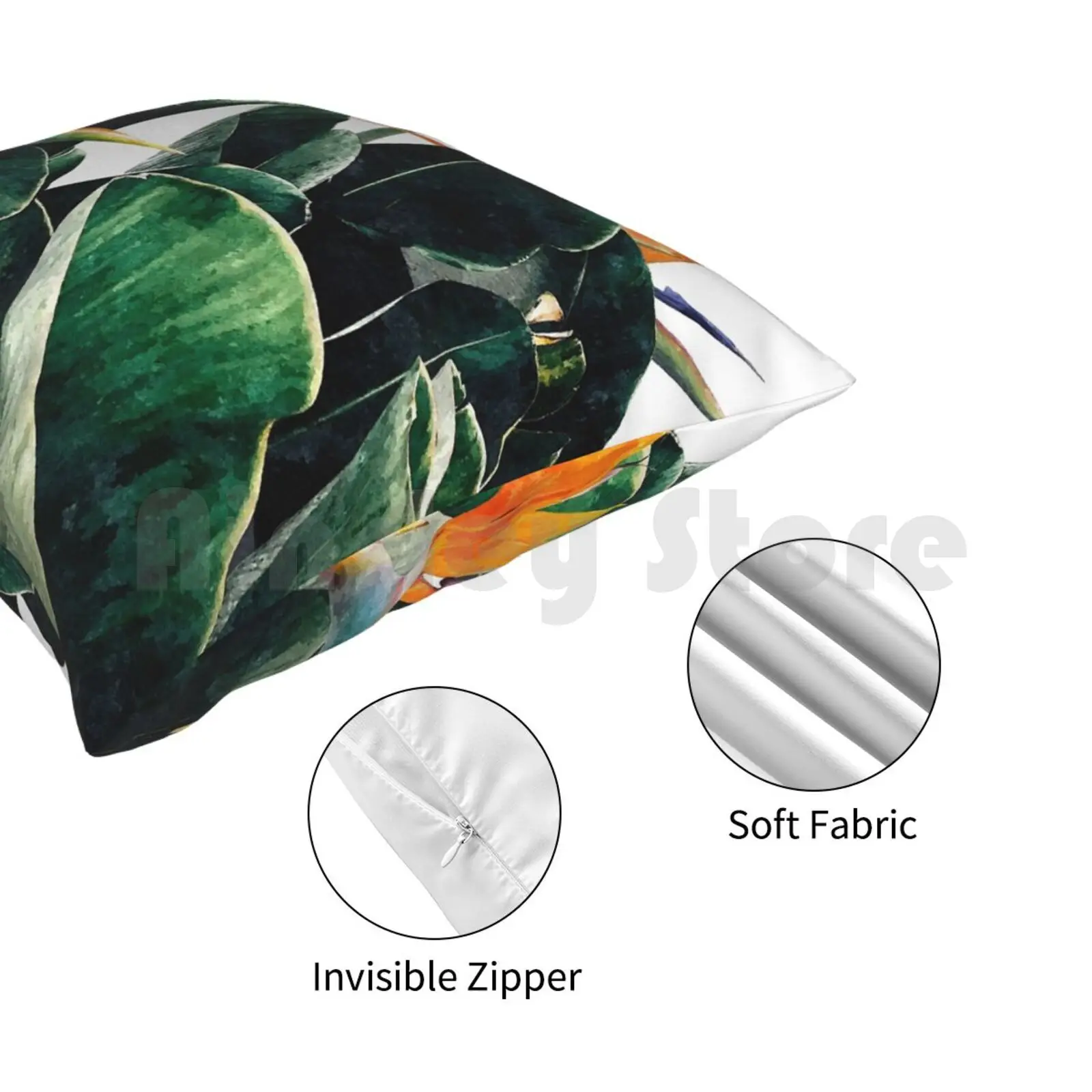 الجنة الطيور كيس وسادة مطبوعة المنزل لينة رمي وسادة المائية طيور الجنة الاستوائية الغريبة الطبيعة الأزهار #4