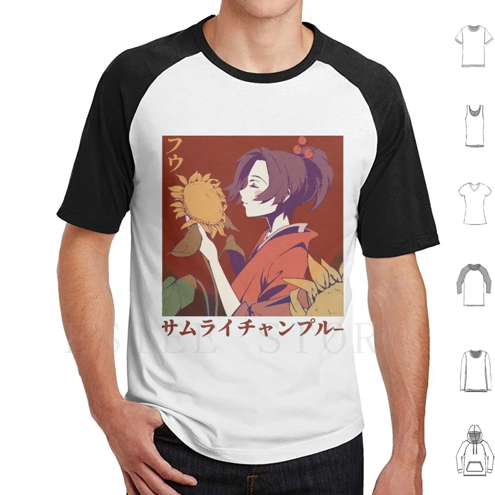 Fuu Champloo. Camiseta Mugen X Jin X Fuu DIY talla grande 100% algodón Champloo Aku Anime Champloo Fuu japonés Kawaii Manga Mugen