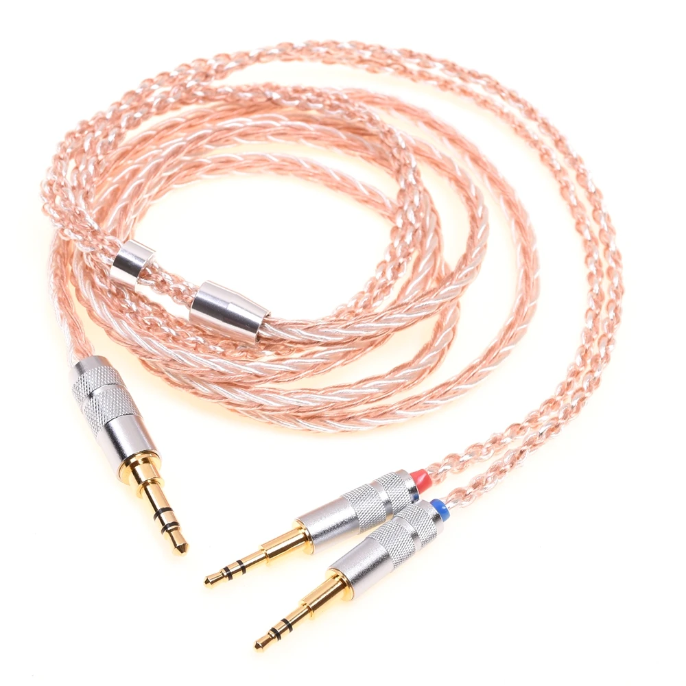 Hi-End Soft TPE Clear 8 Cores 5N Hybrid HiFi Headphones Upgrade Cable Dual 2.5mm Compatible for Hifiman HE400S HE-400I HE-400i