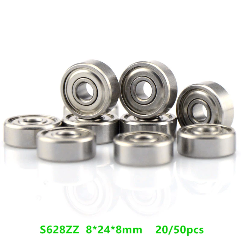 

20/50pcs ABEC-5 S628ZZ S628 ZZ 8*24*8mm Stainless steel Ball bearing Miniature Deep Groove Ball Bearings 8x24x8 mm