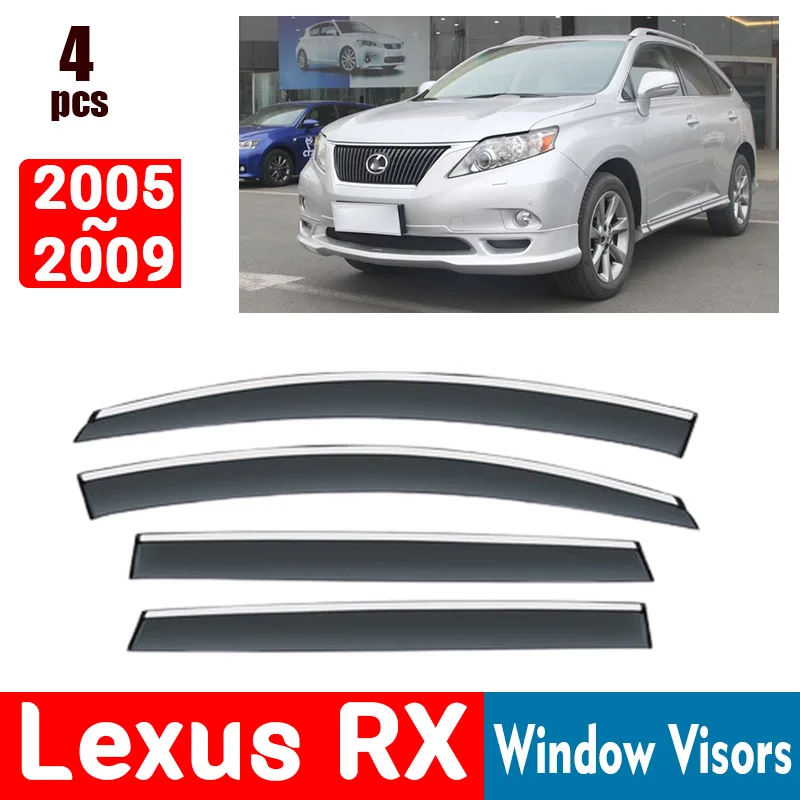 

FOR Lexus RX RX350 RX330 RX400H 2005-2009 Window Visors Rain Guard Windows Rain Cover Deflector Awning Shield Vent Guard Shade