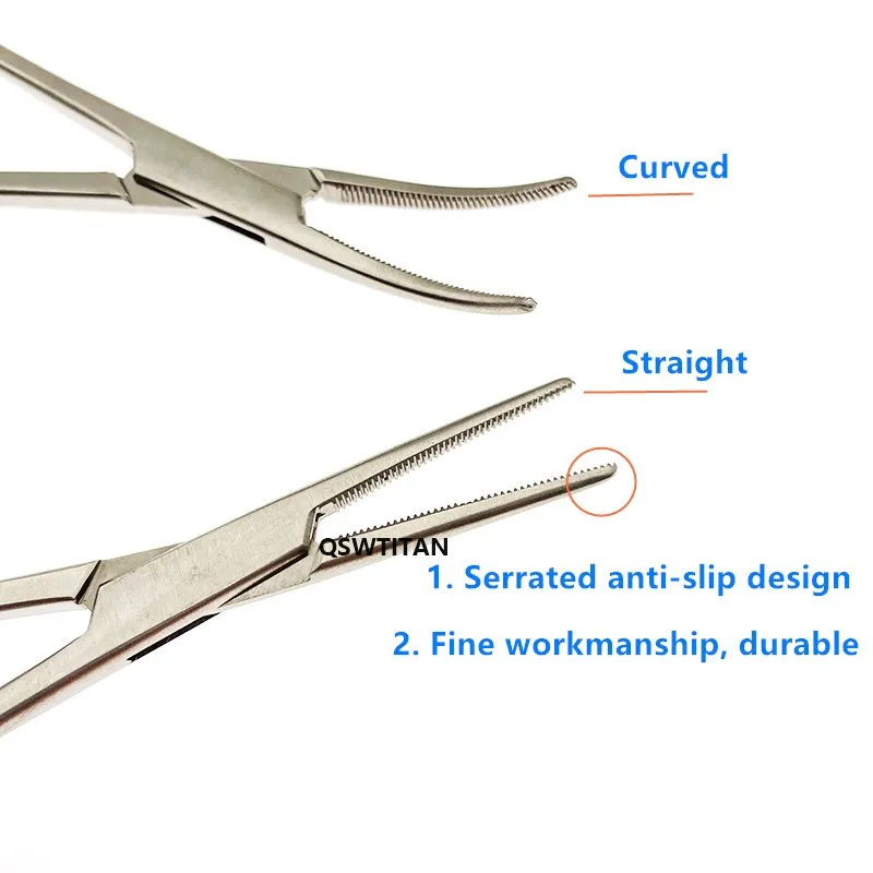 Hemostatic คีมเครื่องมือผ่าตัด Hemostat Dental Forceps