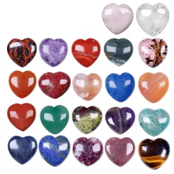 3cm Various Materials Gemstones Natural Rose Quartz Crystals Love Heart Shaped Amethyst Healing Stone Home Decoration